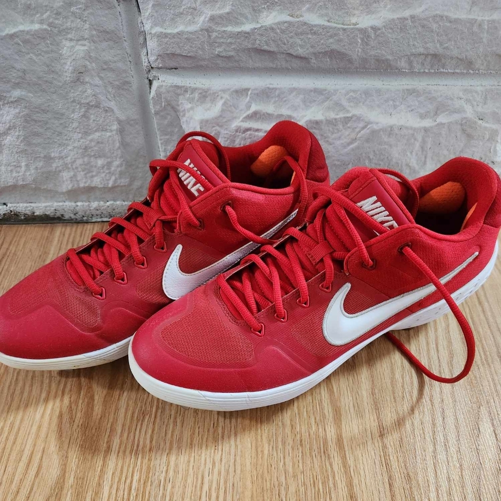 Nike Alpha Huarache Elite 2 Low Red & White Men's Baseball Cleats